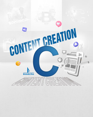 Digital content creation concept with icons and text