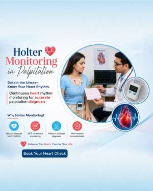 A doctor showing a patient an ECG report during a Holter monitoring heart health checkup.