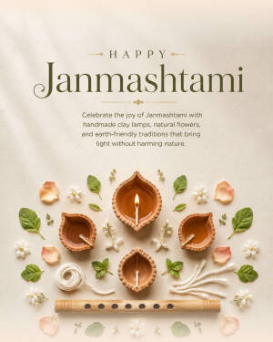 Happy Janmashtami Celebration Greeting Marketing Image For X
