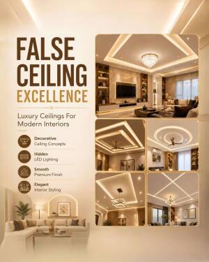 Luxury false ceiling designs with hidden LED lighting for modern living rooms