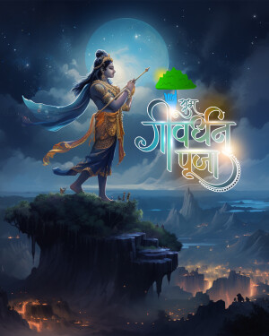 Lord Shiva with Trishul and the sacred flame on a mountain top