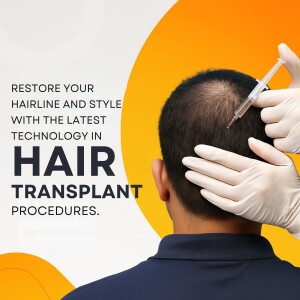 Hair transplant procedure with a doctor injecting solution into a patient's scalp.