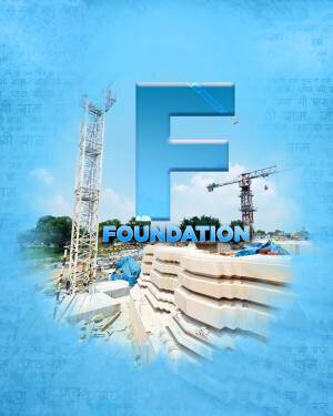 Image depicting the letter 'F' for Foundation with a construction site background.