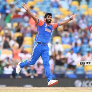 Indian cricketer Jasprit Bumrah celebrating a wicket during a match