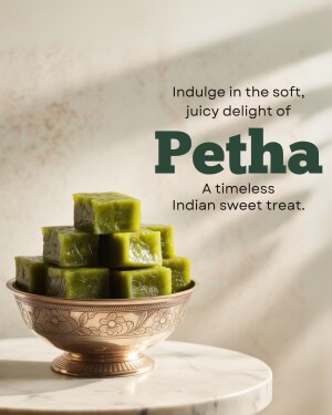 Close-up of green Petha cubes in a decorative bowl