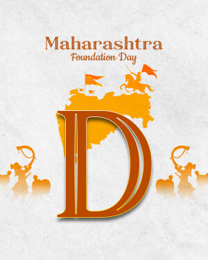 Maharashtra Foundation Day graphic with map and historical figures