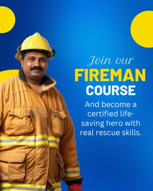 Fireman promoting a fireman course