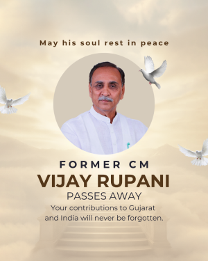 Memorial post for Vijay Rupani, former Chief Minister of Gujarat