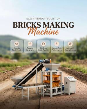 A high-performance automated brick making machine displayed in an outdoor setting