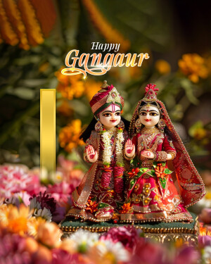 Idols of Lord Shiva and Goddess Parvati on Gangaur festival