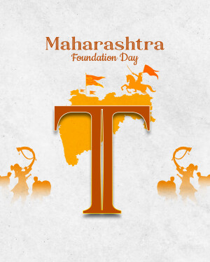 Maharashtra Foundation Day graphic with map and historical figures