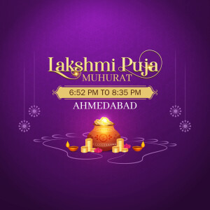 Lakshmi Puja Muhurat graphic for Ahmedabad