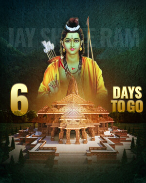 Countdown to Ram Mandir: 6 Days to Go! 3 6 Days to Go Ram Mandir consecration info graphic