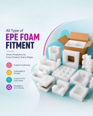 Custom EPE foam protective fitment for various industrial product packaging needs
