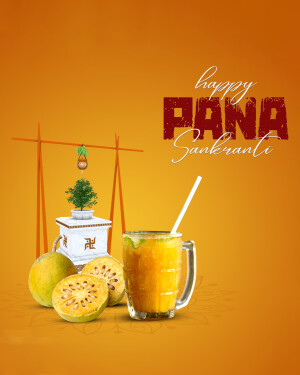 Pana Sankranti festival illustration with traditional elements