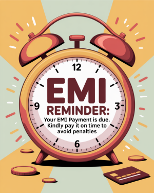 Alarm clock with EMI reminder text