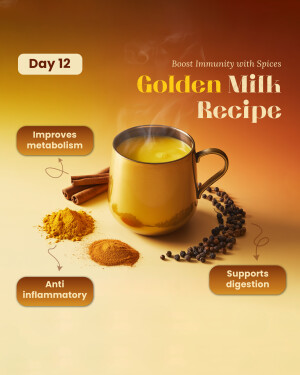 Golden Milk in a copper mug with spices