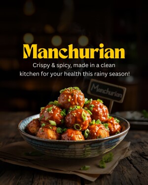 A close-up shot of a bowl of Manchurian, a popular Indo-Chinese dish.