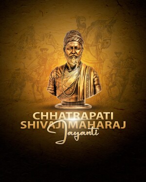 Portrait of Chhatrapati Shivaji Maharaj with text 'Chhatrapati Shivaji Maharaj Jayanti'