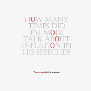 Image displaying a question about how many times PM Modi talked about inflation in his speeches, with the answer subtly indicated.