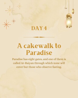 Ramadan Day 4 graphic with text about Paradise