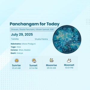 Panchangam for July 29, 2025, showing astrological details and timings