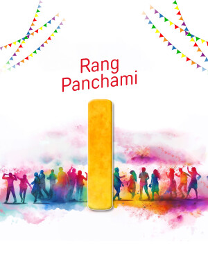 Rang Panchami festival with colorful people and decorations