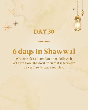 Ramadan and Shawwal fasting reminder - Day 30