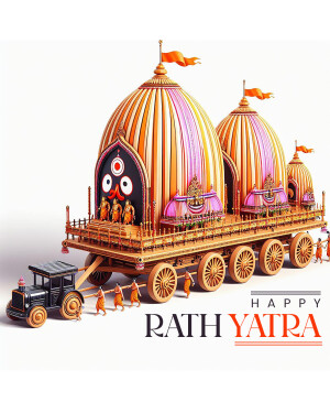 Illustration of the Rath Yatra chariot procession with Lord Jagannath
