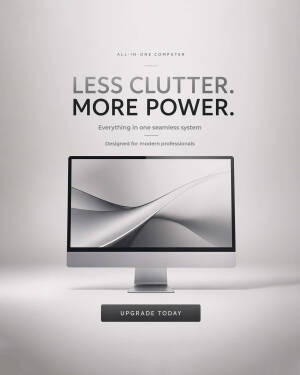 Minimalist All-in-One Computer Advertisement Banner For X
