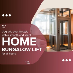 Modern home elevator installation in a bungalow