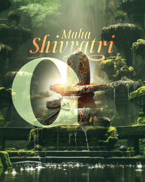 Maha Shivratri poster with Shiva Lingam and snake