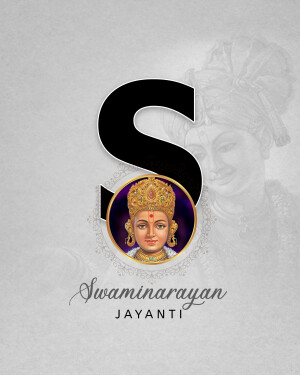 Swaminarayan Jayanti image with a portrait and the letter 'S'