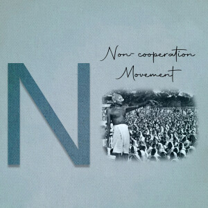 Image depicting Mahatma Gandhi and a crowd during the Non-Cooperation Movement