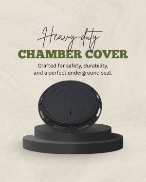 Black heavy-duty chamber cover on a pedestal