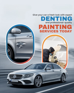 Advertisement for car denting and painting services