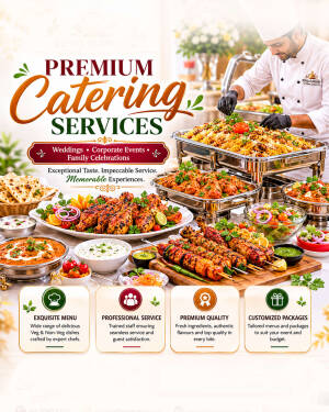 A professional chef preparing gourmet dishes for a luxury catering event