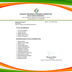 Official list of Gujarat Pradesh Congress Committee Social Media Department members