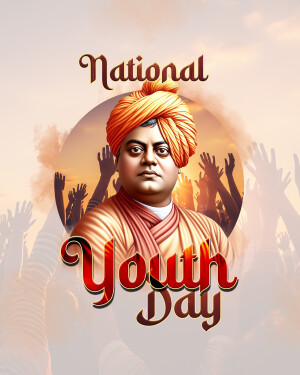 Image commemorating National Youth Day with Swami Vivekananda