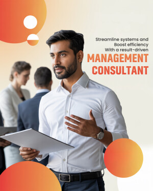 Professional business consultant presenting ideas to colleagues