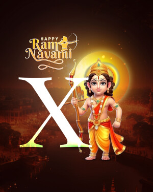 Illustration of Lord Rama for Ram Navami festival