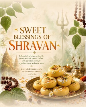 Sweet Blessings Of Shravan Festive Greeting Template For Twitter