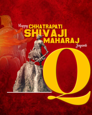 Chhatrapati Shivaji Maharaj Jayanti celebration poster with statue and text