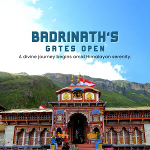 Badrinath Temple with Himalayan Mountains in the background