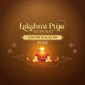 Lakshmi Puja Muhurat time for Pune