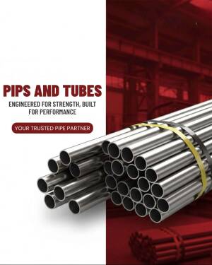 A bundle of high-quality stainless steel pipes and tubes for industrial construction
