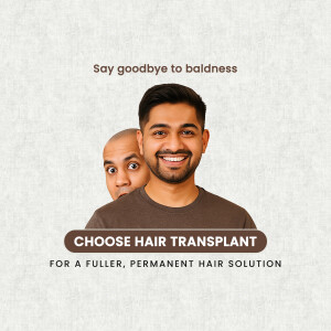 Before and after hair transplant results showing a man with restored hair.