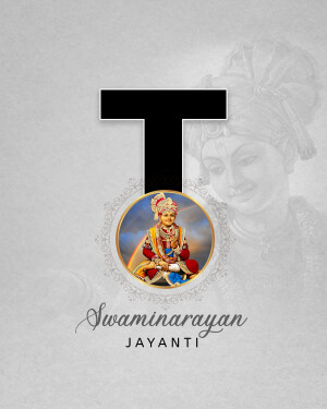 Swaminarayan Jayanti image with portrait and text
