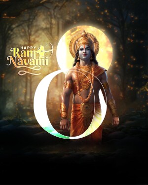 Digital artwork depicting Lord Rama for Ram Navami