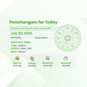 Panchangam for July 30, 2025, showing astrological details and timings